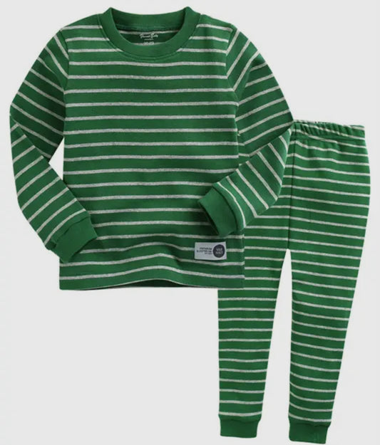 Color Pen Green Long Sleeve Pajamas