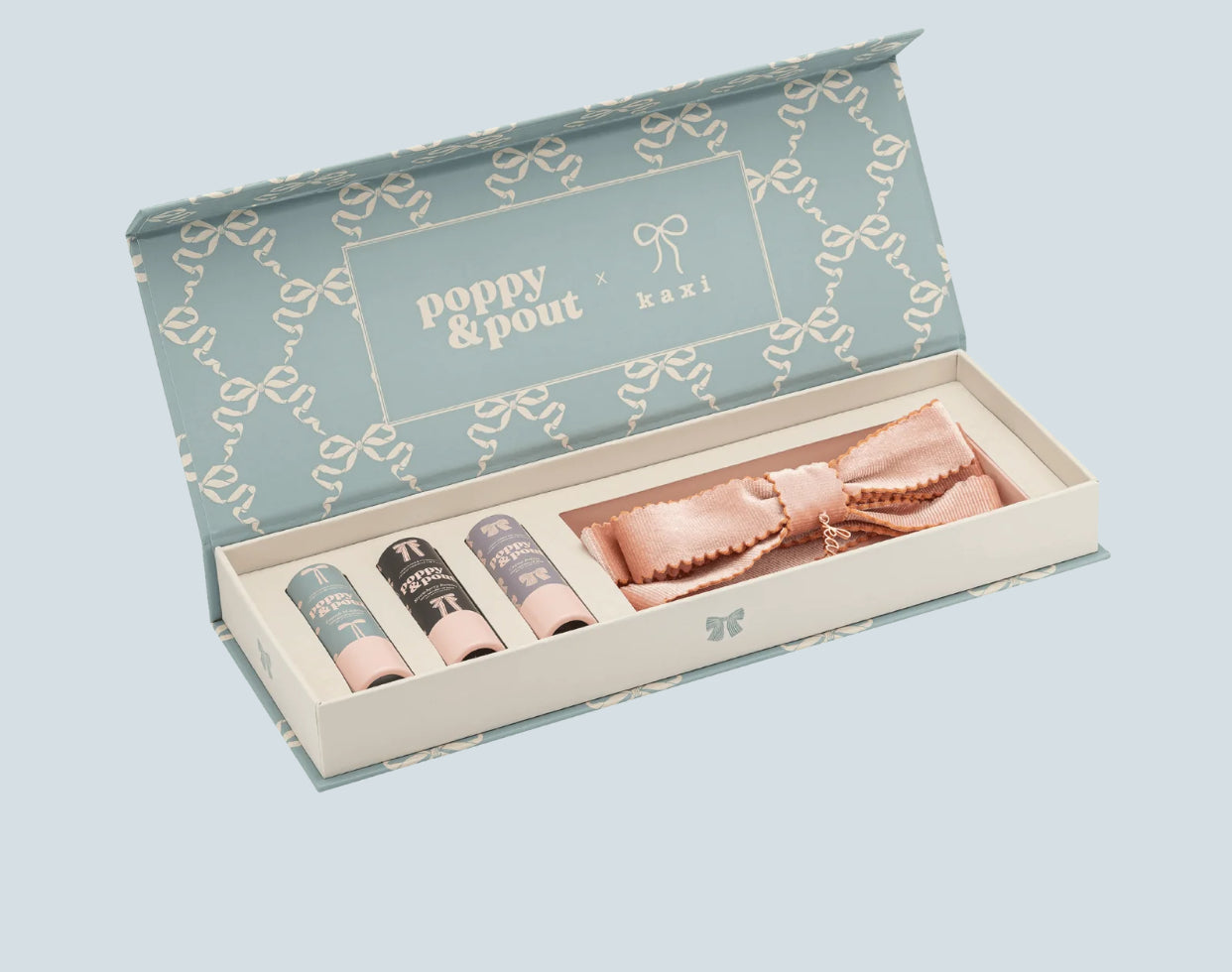 Gift Set, Coquette Lip Balm Trio + Kaxi Hair Bow