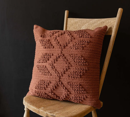 Rosa 20 x 20 Rust Southwest Geo Filled Pillow- Cotton